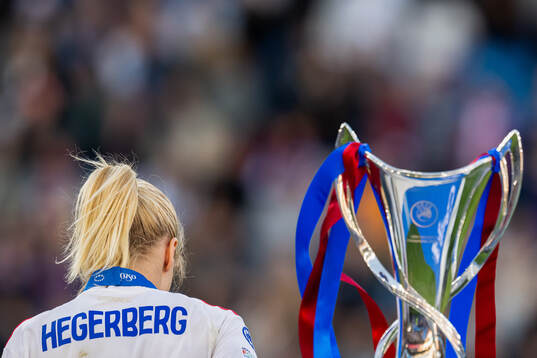 Ada Hegerberg of Lyon looks dejected as she walks past the
