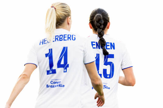 Ada Hegerberg and Ingrid Engen of Lyon