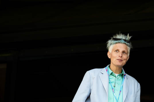 Lisa Ek, agent, in the stands