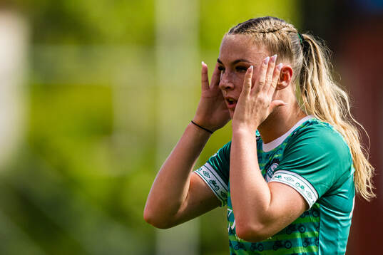 Malin Roos of Klepp looks dejected