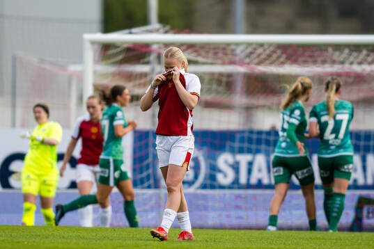 Hanne Nesse of Bryne looks dejected