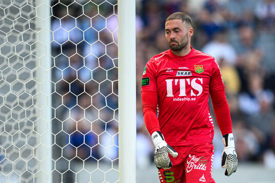 GAISs målvakt Mergim Krasniqi deppar