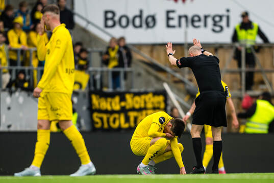 Sondre Brunstad Fet of Bodø/Glimt with an injury