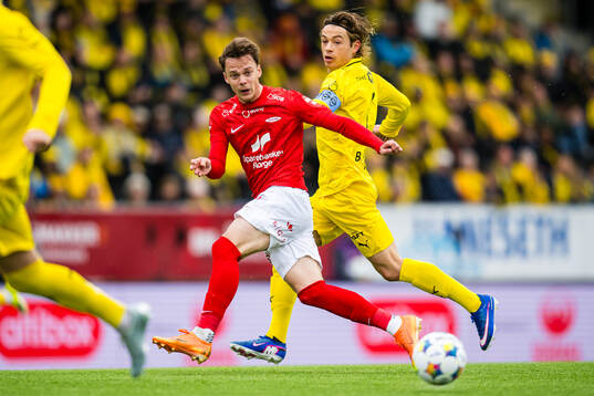Felix Horn Myhre of Brann and Patrick Berg of Bodø/Glimt