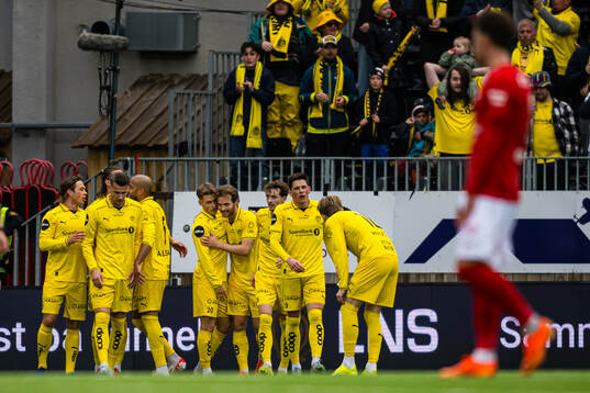 Ole Didrik Blomberg of Bodø/Glimt celebrates