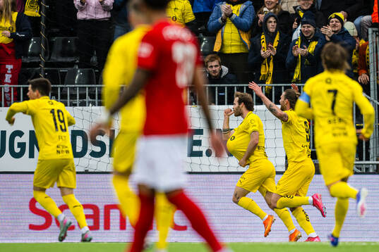 Ole Didrik Blomberg of Bodø/Glimt celebrates