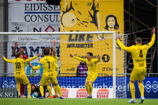Sondre Brunstad Fet of Bodø/Glimt reacts