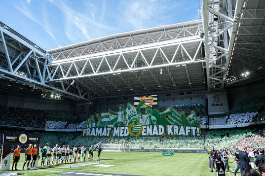 Hammarbys supportrar med ett tifo