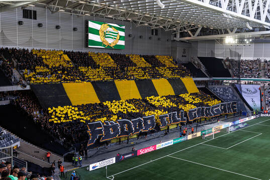 AIKs supportrar med ett tifo