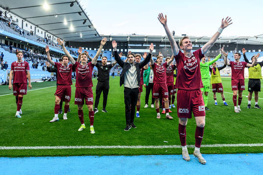 Västerås spelare jublar