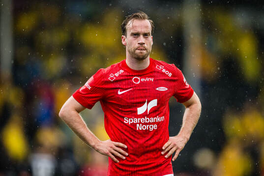 Bård Finne of Brann looks dejected