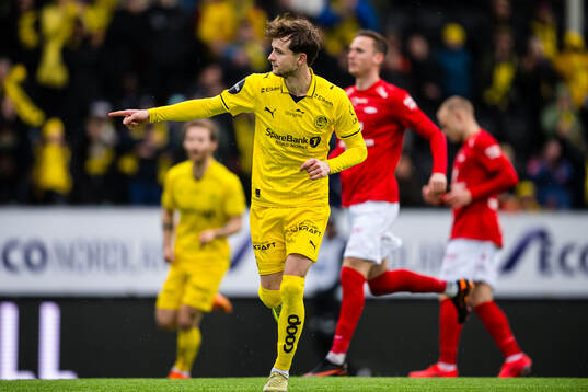Håkon Evjen of Bodø/Glimt celebrates