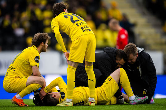 Sondre Brunstad Fet of Bodø/Glimt with an injury