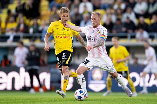 Elfsborgs Frederik Ihler och Häckens Mikkel Rygaard Jensen