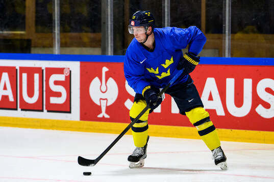 Lucas Raymond of Sweden at a practice session
