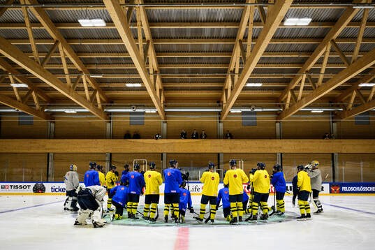 Players of Sweden at a practice session
