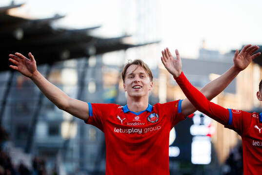 Helsingborgs Lukas Kjellnäs jublar