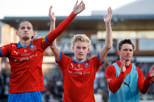 Helsingborgs Ervin Gigovic, Leo Hedenberg och Max Svensson