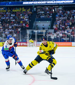 Filip Mesar of Slovakia and Lucas Raymond of Sweden