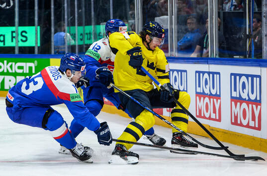 Albert Johansson of Sweden against Samuel Knazko and