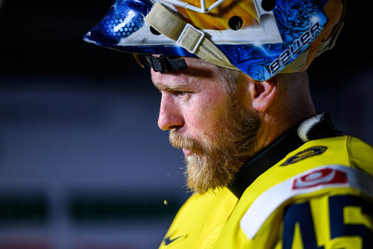 Goaltender Magnus Hellberg of Sweden