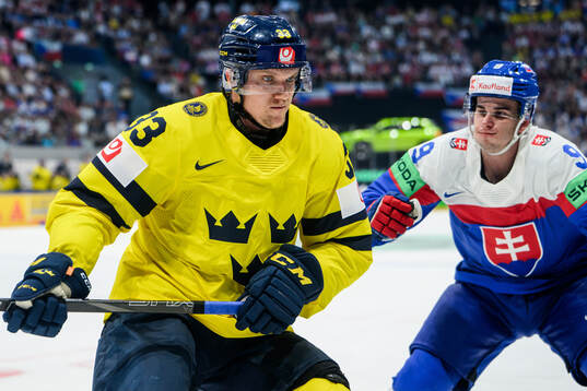 Jakob Silfverberg of Sweden and Filip Mesar of Slovakia