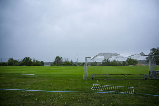 Rain approaches prior to the start of the Swedish national
