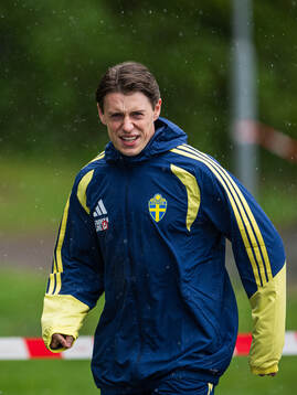 Elliot Stroud of the Swedish national football team at a