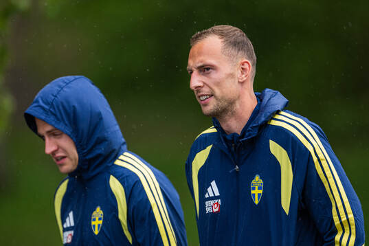 Gustaf Nilsson of the Swedish national football team at a