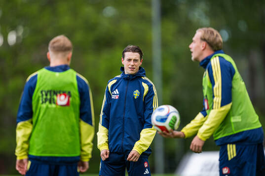 Elliot Stroud of the Swedish national football team at a