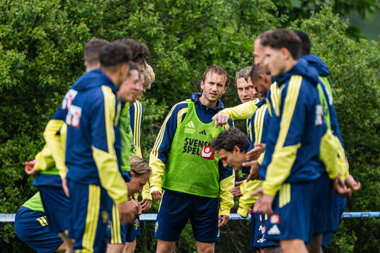 Benjamin Nygren of the Swedish national football team at a