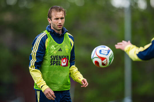 Benjamin Nygren of the Swedish national football team at a