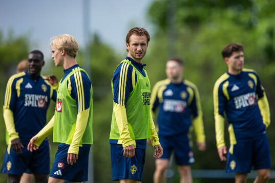 Benjamin Nygren of the Swedish national football team at a