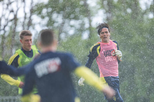 Goalkeeper Jacob Widell Zetterström of the Swedish