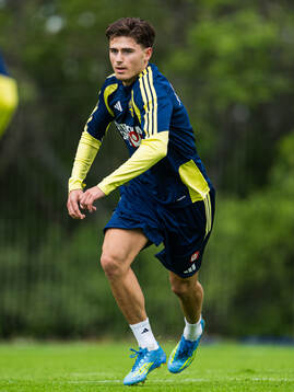 Besfort Zeneli of the Swedish national football team at a