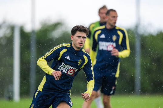 Besfort Zeneli of the Swedish national football team at a
