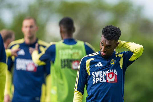 Taha Abdi Ali of the Swedish national football team at a