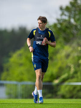 Elliot Stroud of the Swedish national football team at a