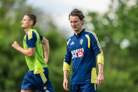 Hjalmar Ekdal of the Swedish national football team at a