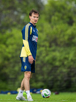 Hjalmar Ekdal of the Swedish national football team at a
