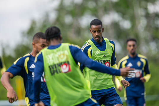 Alexander Isak of the Swedish national football team at a