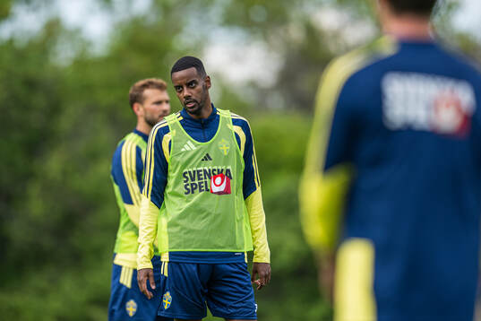 Alexander Isak of the Swedish national football team at a