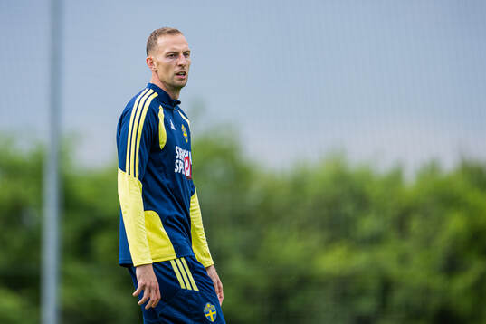 Gustaf Nilsson of the Swedish national football team at a