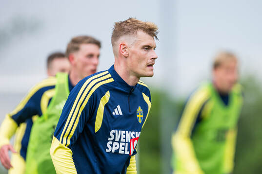 Eric Smith of the Swedish national football team at a