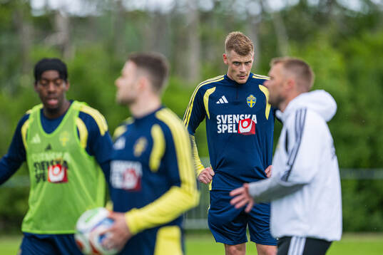 Eric Smith of the Swedish national football team at a