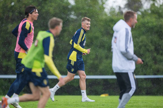 Eric Smith of the Swedish national football team at a