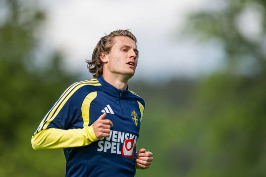 Mattias Svanberg of the Swedish national football team at a