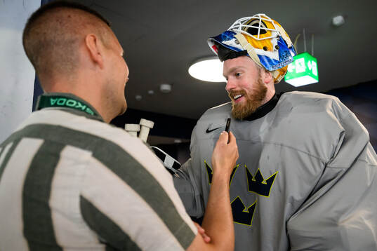 goaltender Magnus Hellberg of Sweden