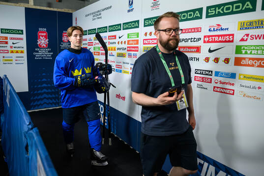 Viggo Björck and Media manager Linus Hugosson of Sweden