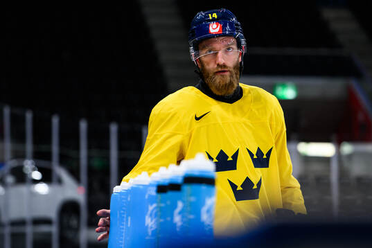 Mattias Ekholm of Sweden at a practice session